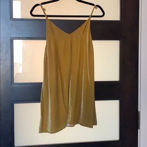 Gold Velvet Mini Dress